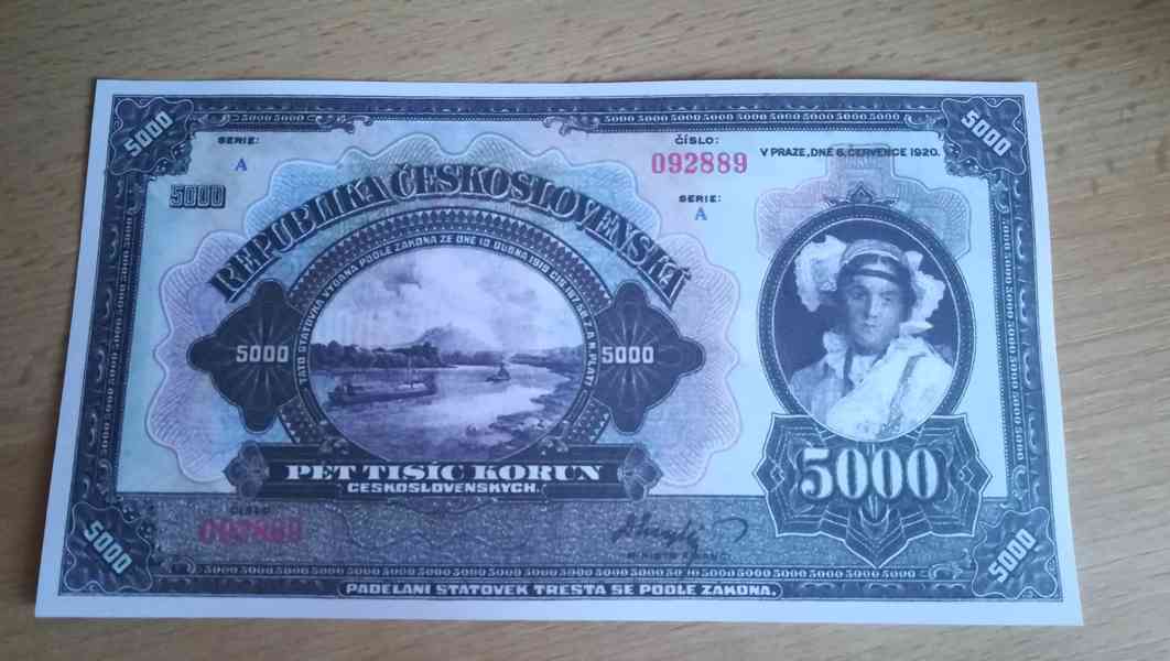 Kopie vzácných 1 republikových bankovek - Mucha - foto 15