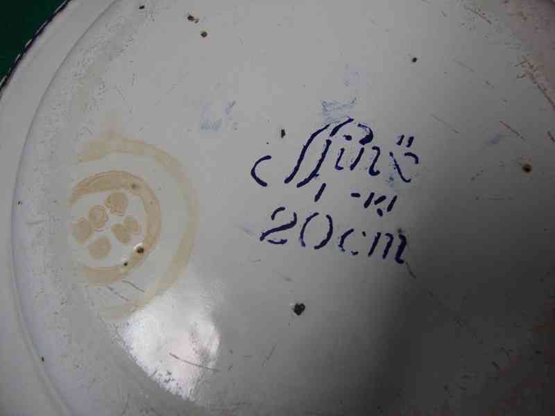 Retro plechový smalt dětský talíř 20 cm Mickey Mouse pěkný - foto 6