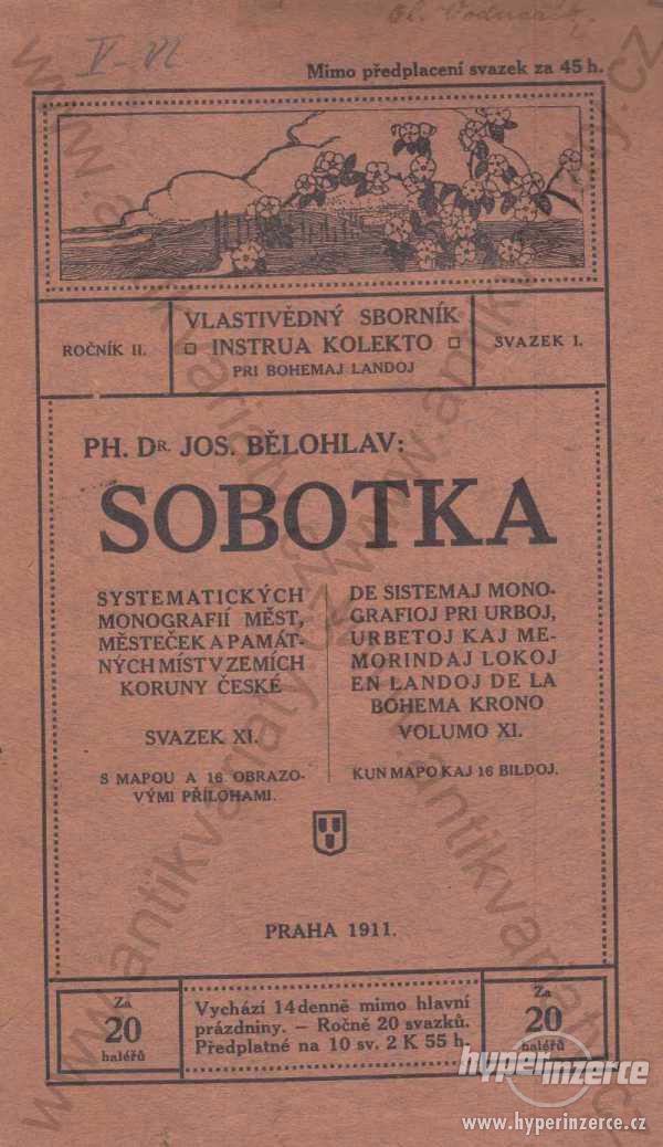 Sobotka Jos. Bělohlav 1911 - foto 1