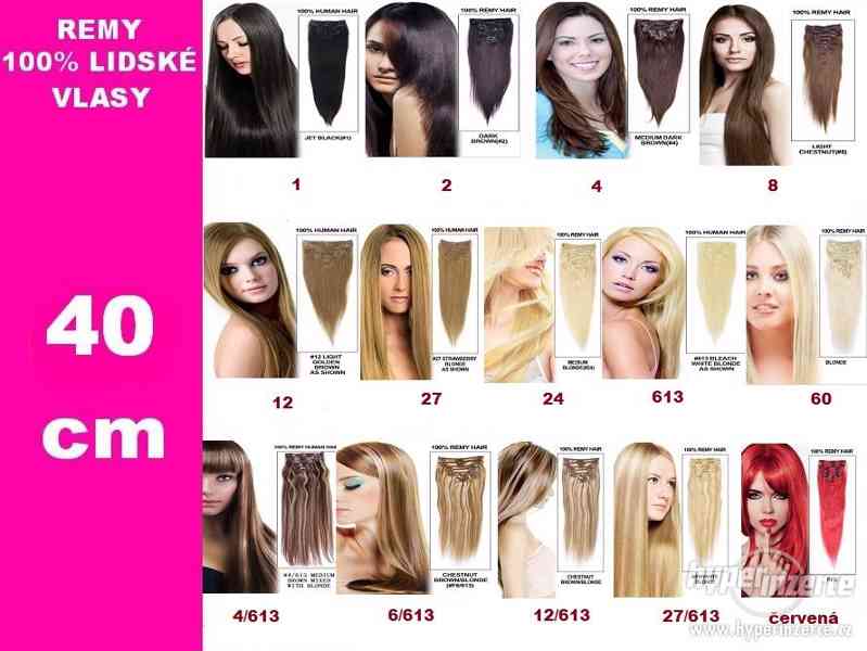 100% lidské vlasy CLIP IN, set 7 ks, 40 cm, 70 g - foto 1