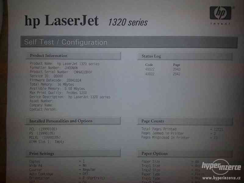 HP Laserjet 1320N | LAN | duplex | najeto 12tisic - foto 3