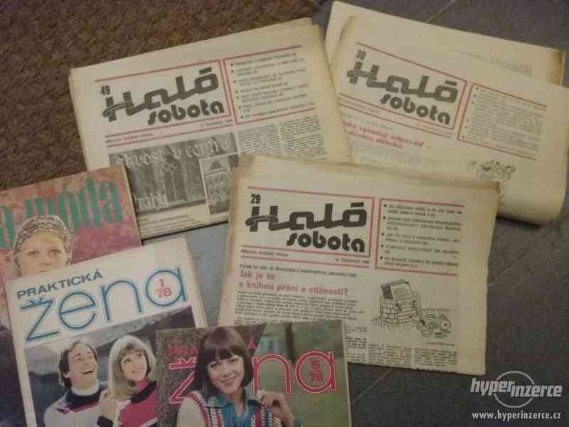 Starý tisk, výtisky Haló novin a dámské časopisy - foto 3