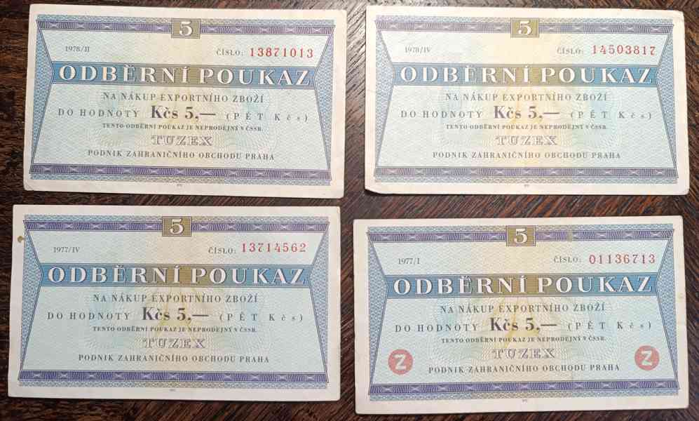 Staré TUZEXové poukázky BONY 5 Kčs - foto 2