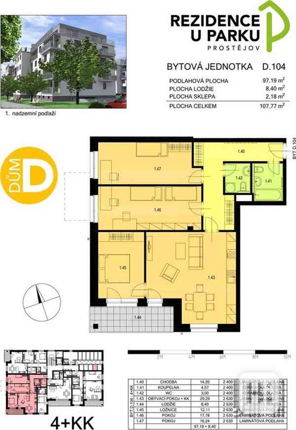 Prodej bytu 4+kk ve výstavbě v projektu Rezidence U parku - foto 16