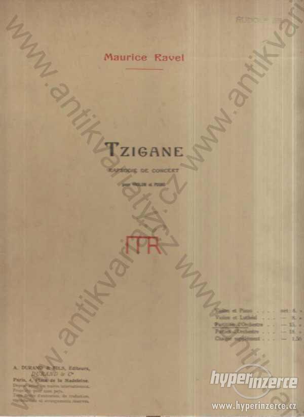 Tzigane, notový záznam pro housle a piano M.Ravel - foto 1