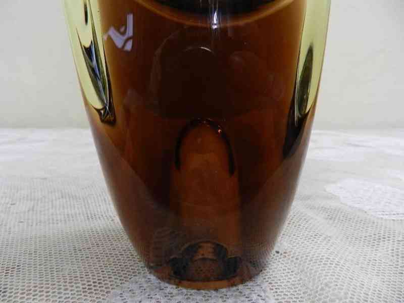 Autorská hnědo žlutá Váza z Hutního skla - foto 7