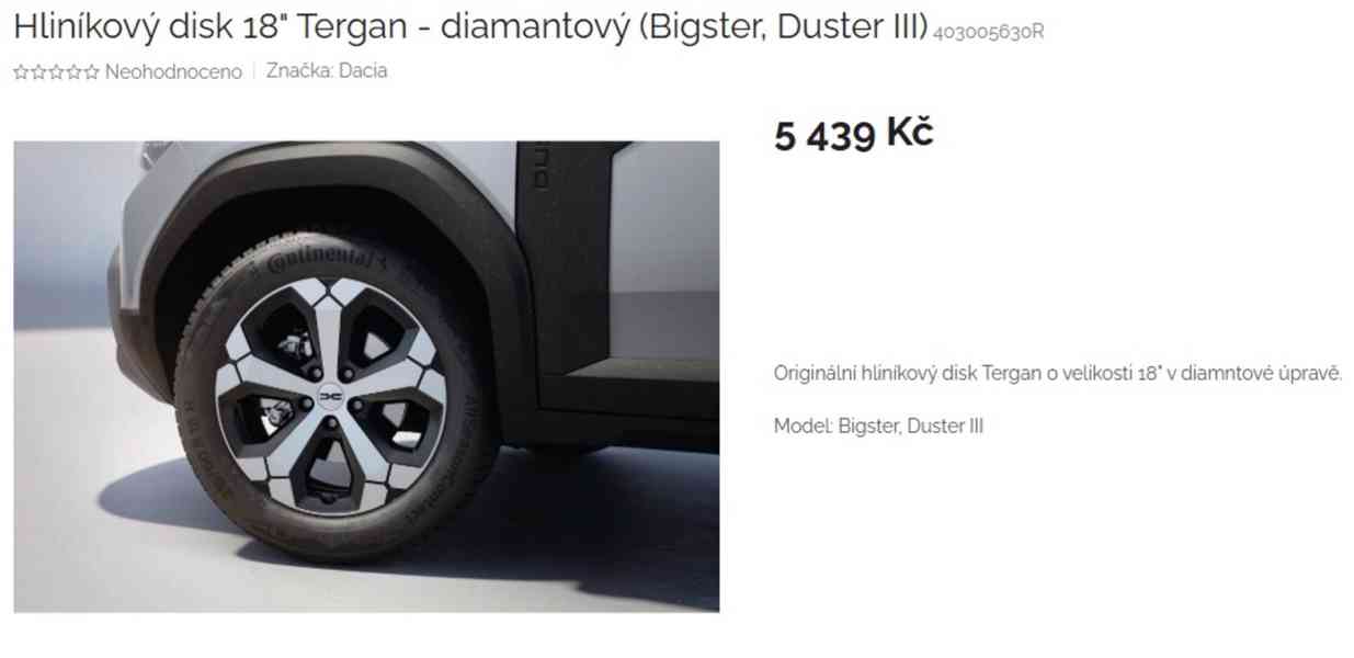 Hliníkové disky R18 Tegasan pro Dacia Duster III - foto 7