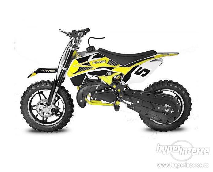 Minicross Rebel Bull 49ccm žlutá, motorka pro děti, nová - foto 1