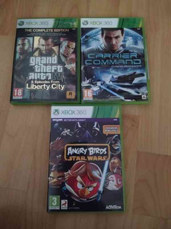 Xbox 360 SLIM, 250GB+hry GTA 4, Carrier Command, Angry birds - foto 3