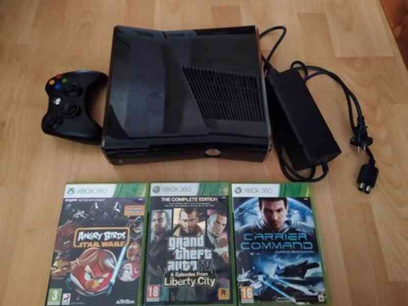 Xbox 360 SLIM, 250GB+hry GTA 4, Carrier Command, Angry birds - foto 1