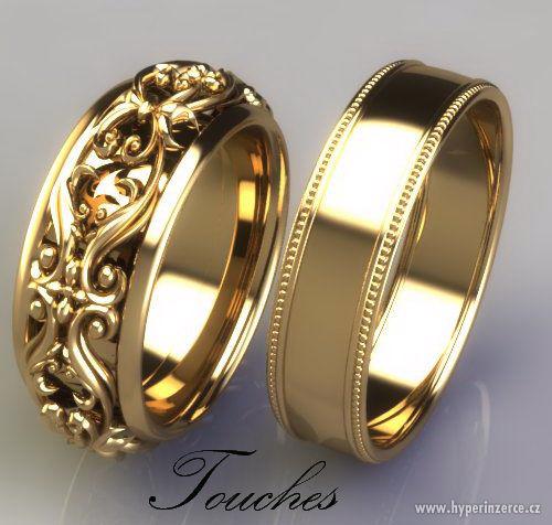 Luxusní zlaté snubní prsteny "Touches" - foto 1