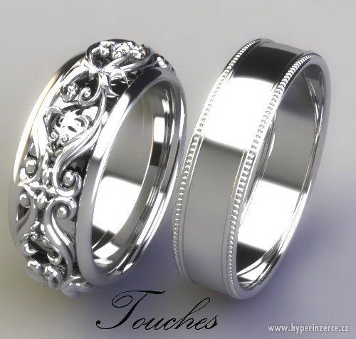 Luxusní zlaté snubní prsteny "Touches" - foto 2