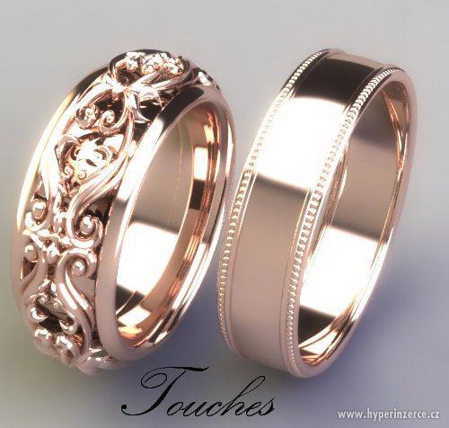 Luxusní zlaté snubní prsteny "Touches" - foto 3