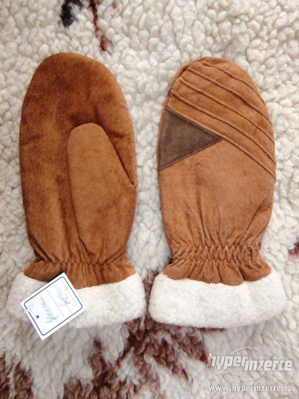 Teplé jelenicové rukavice - foto 1