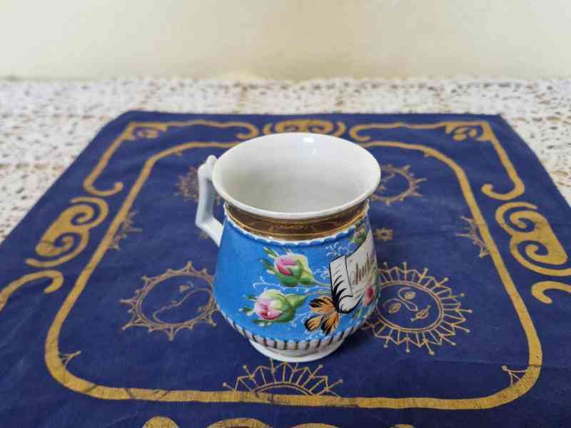 Sbírkový secesní porcelánový Hrnek Mušlák - foto 5