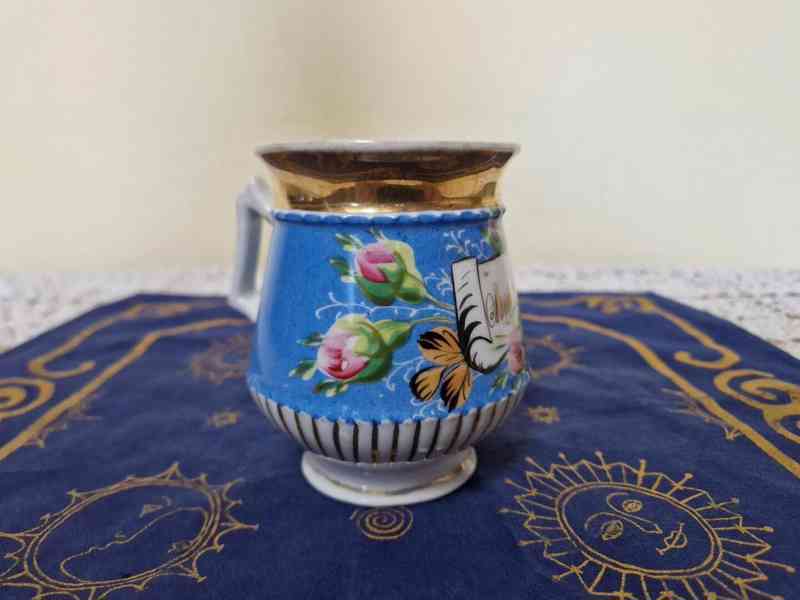Sbírkový secesní porcelánový Hrnek Mušlák - foto 4