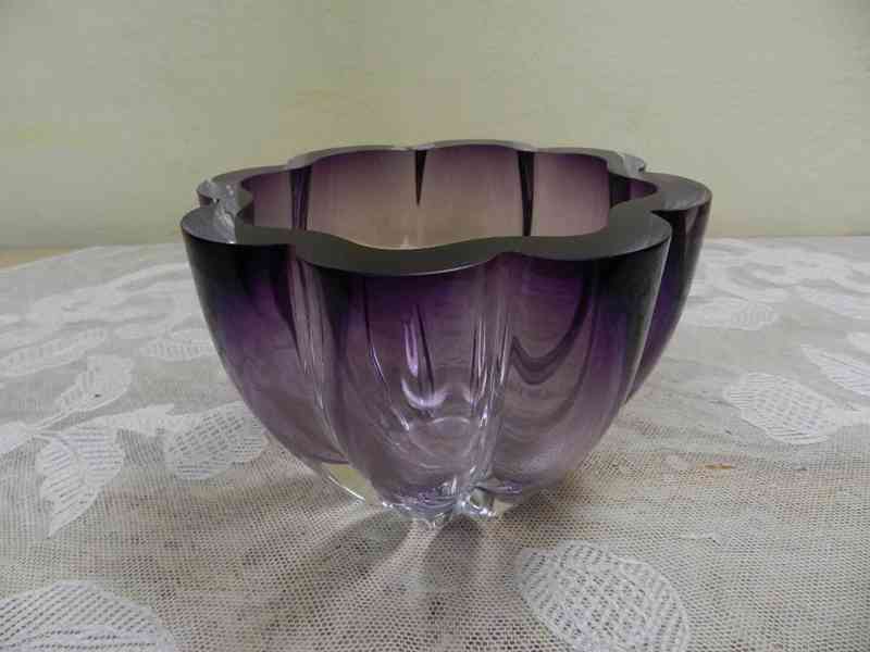 Luxusní broušená fialová Mísa - foto 3