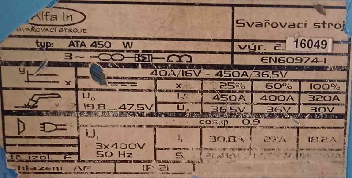 MIG/MAG svářečka Alfa in ATA 450W - foto 3