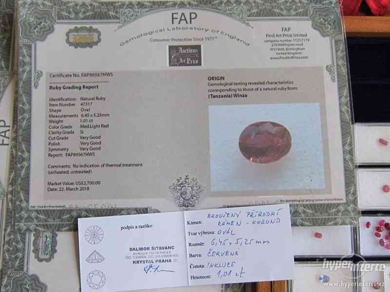 investiční přírodní safiry rubíny certifikovane drahé kameny - foto 5