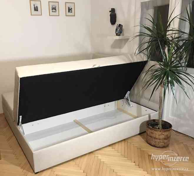 Čalouněná dvojpostel s úložným prostorem 180x200 - foto 2