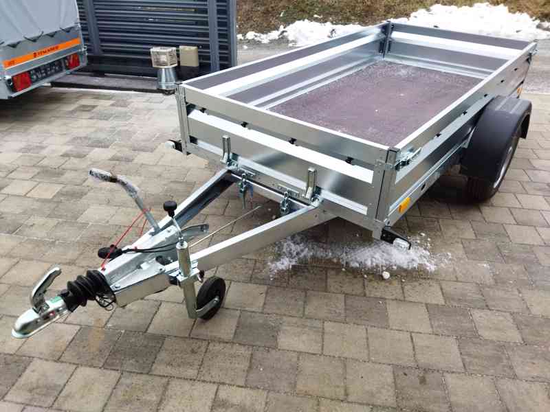 BRŽDĚNÝ 1.3t, SKLÁPĚCÍ PROFI přívěsný vozík 270x130, 130km - foto 5