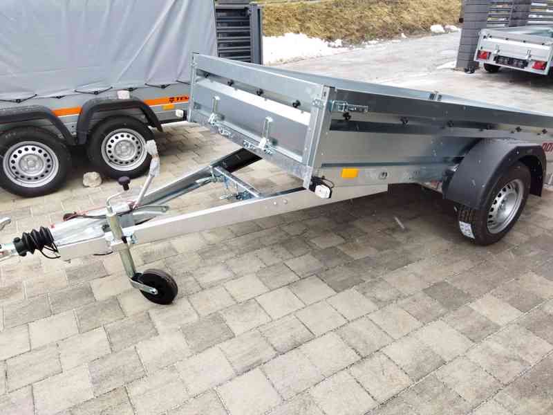 BRŽDĚNÝ 1.3t, SKLÁPĚCÍ PROFI přívěsný vozík 270x130, 130km - foto 6