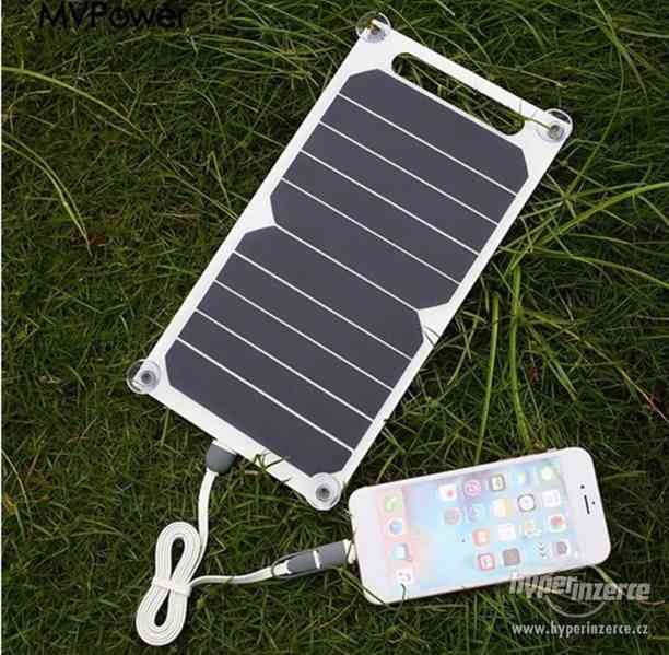 Nabíječka - solární panel flexibilní 5W, výstup 5V USB - foto 2