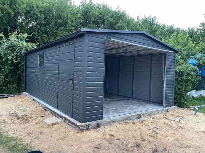 Plechová garáž 4x6m - foto 2