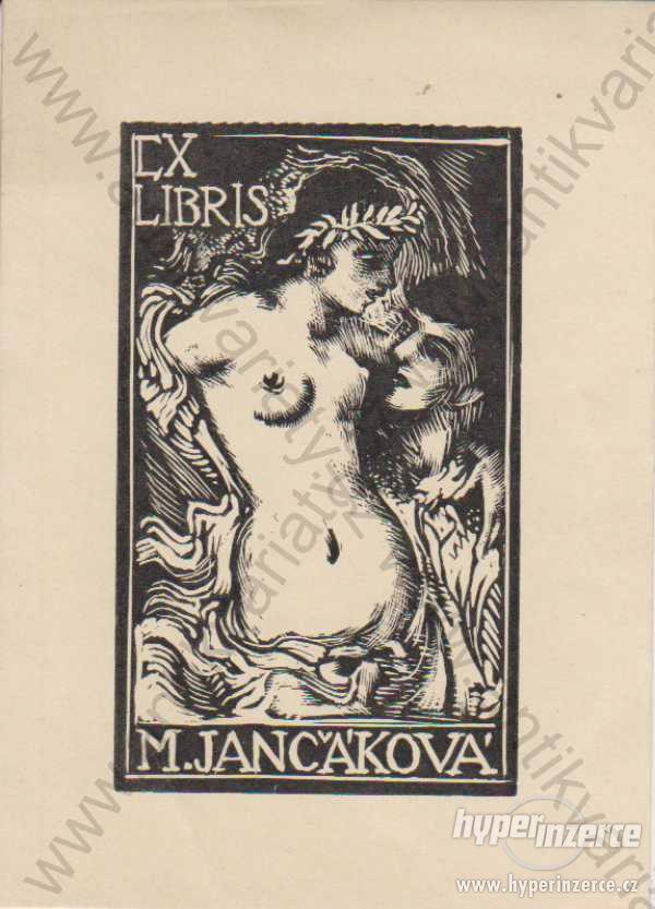 Ex Libris M. Jančáková Josef Hodek dřevoryt - foto 1