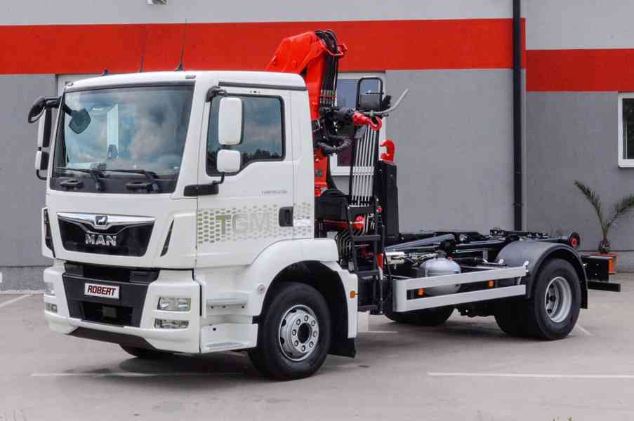 MAN TGM 15.250 - HÁKOVÝ NOSIČ KONTEJNERŮ + HYDRAULICKÁ RUKA - foto 3