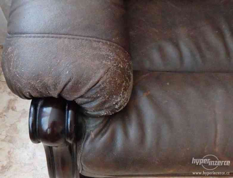 Robustní rustikální kožená sedací souprava - foto 5
