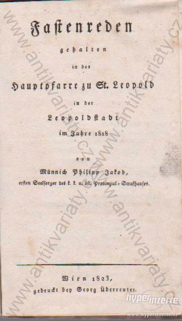 Fastenreden Münnich Philipp Jakob 1823 - foto 1