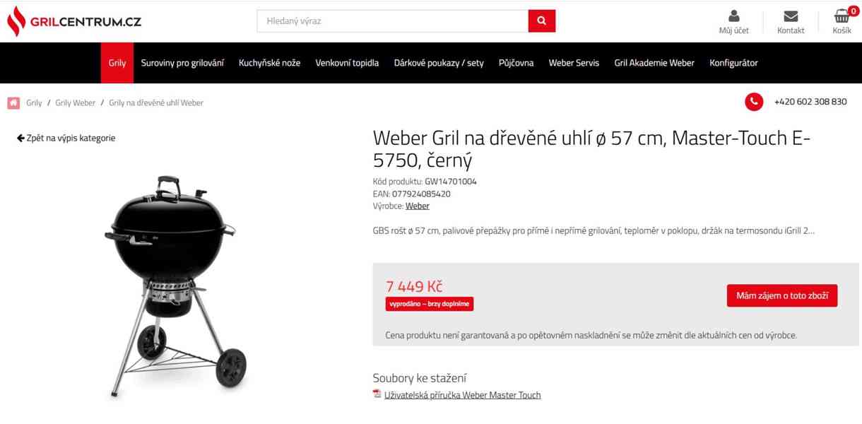 Weber Gril na dřevěné uhlí 57 cm, Master-Touch - foto 3