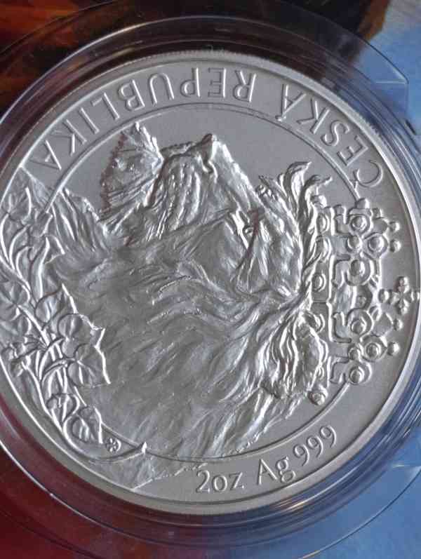 Český lev - stříbrná mince 2 oz (62,2 g) Ag 999  jen 1tis.ks - foto 2