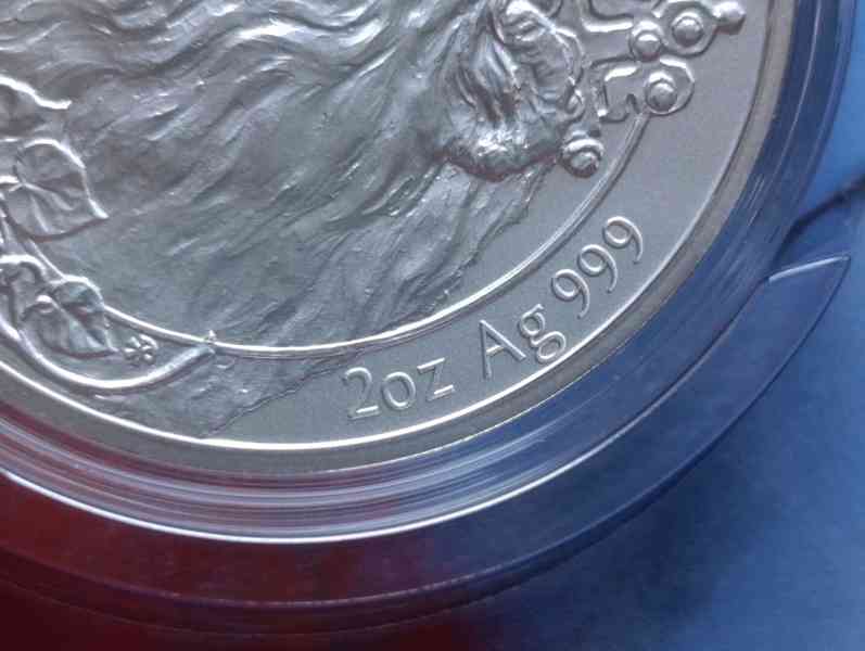 Český lev - stříbrná mince 2 oz (62,2 g) Ag 999  jen 1tis.ks - foto 4