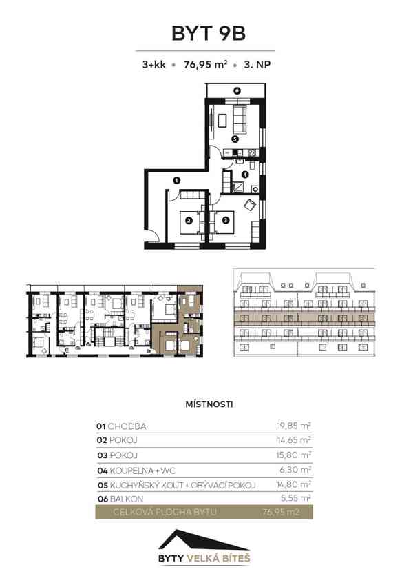 Prodej bytu 3+kk, 77 m2 - foto 1
