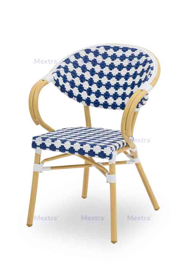 Technoratanová židle CAMILLO modrá