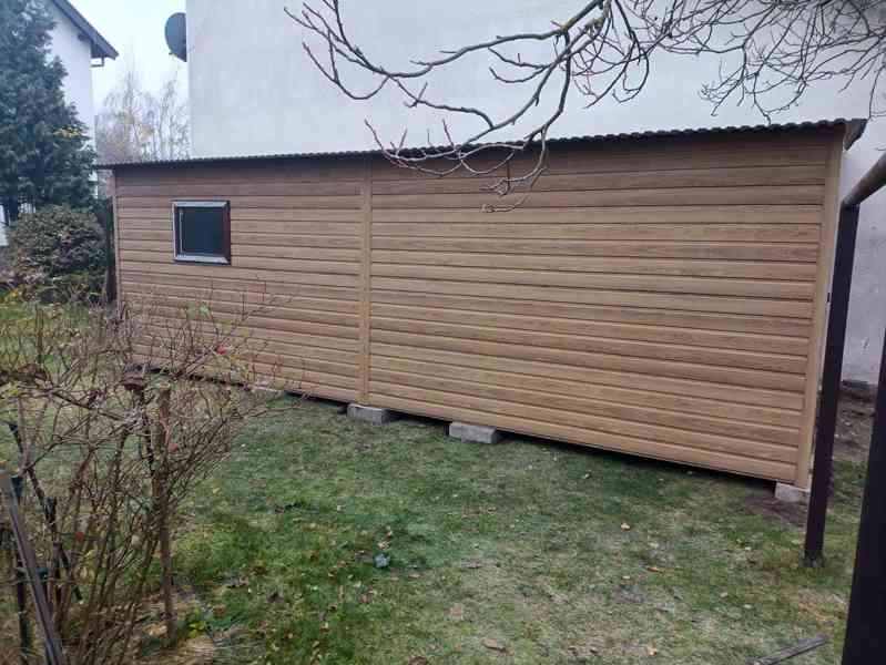 Plechova garáž 4x7m -  Dvoukřídlá vrata - okno - TS984 - foto 2
