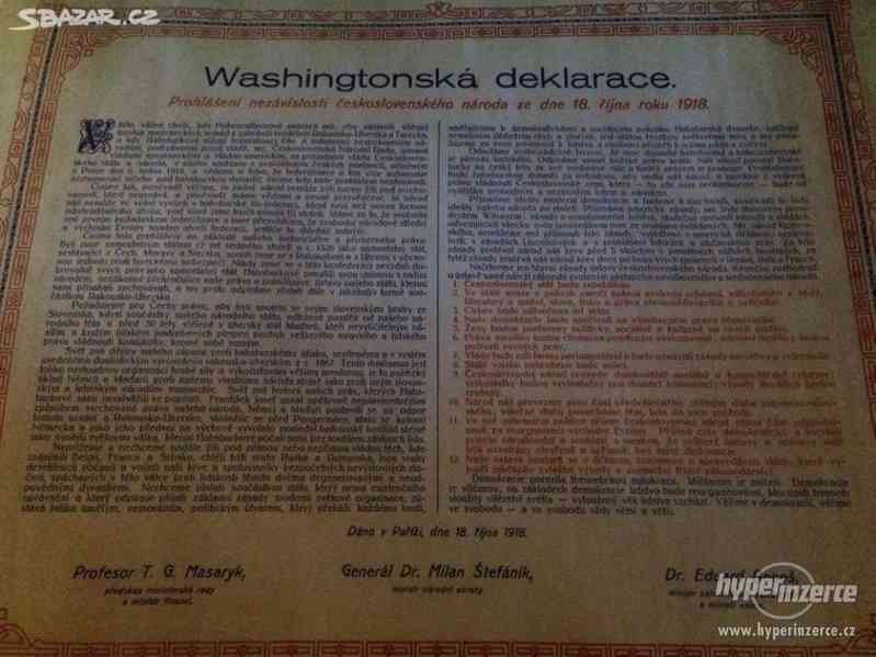 Washingtonská deklarace - důležitý, vlastenecký dokument - foto 1