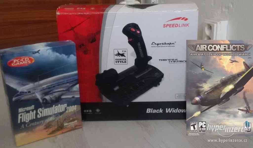 Joystick Black Widow Flightstick + 2x Flight Simulator - foto 1