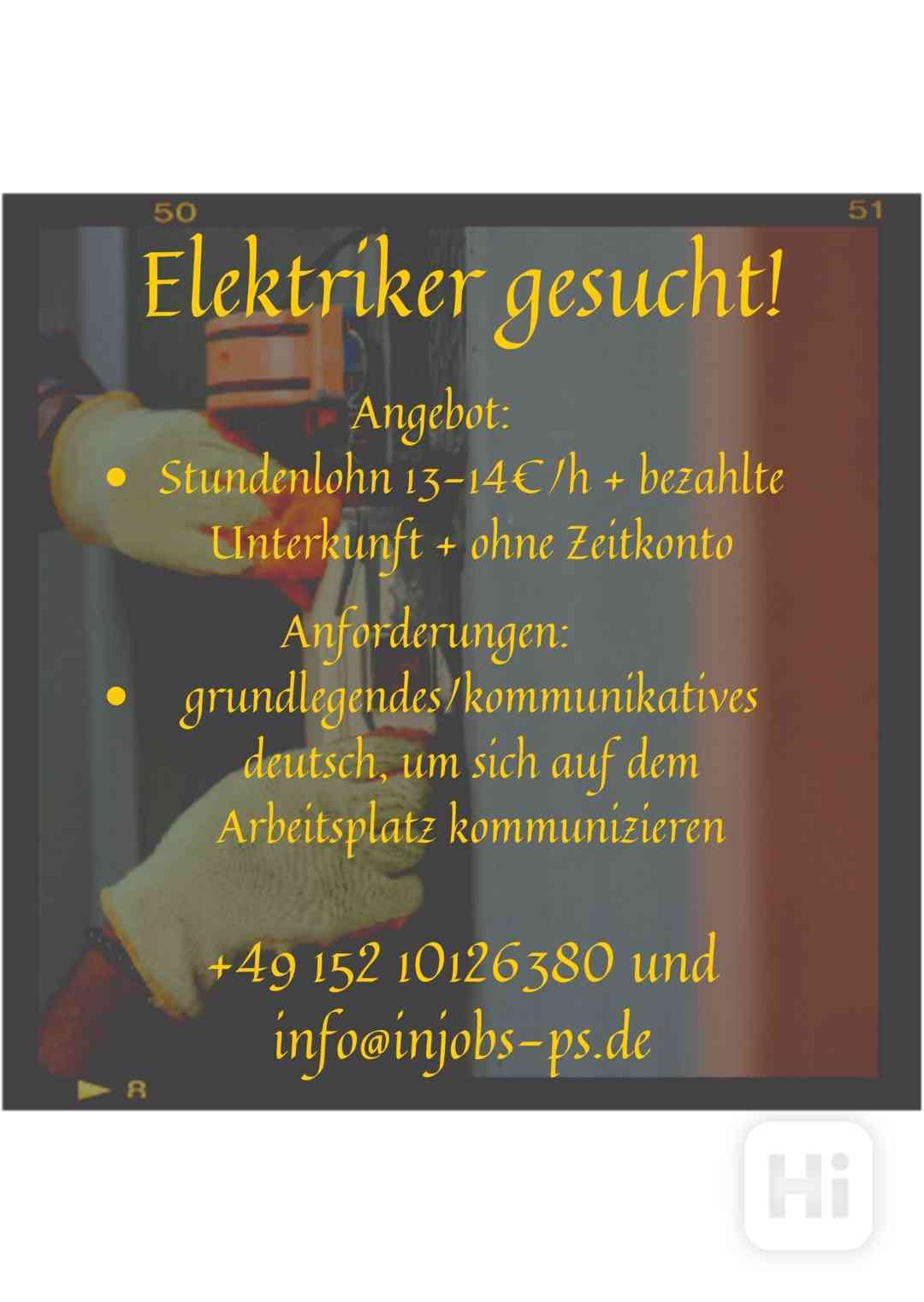 Hledá se elektromontér! / Elektriker gesucht! Deutschland - foto 1