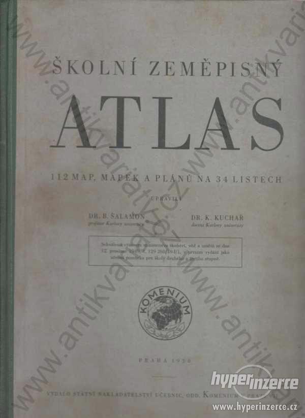 Školní zeměpisný atlas 1950 - foto 1