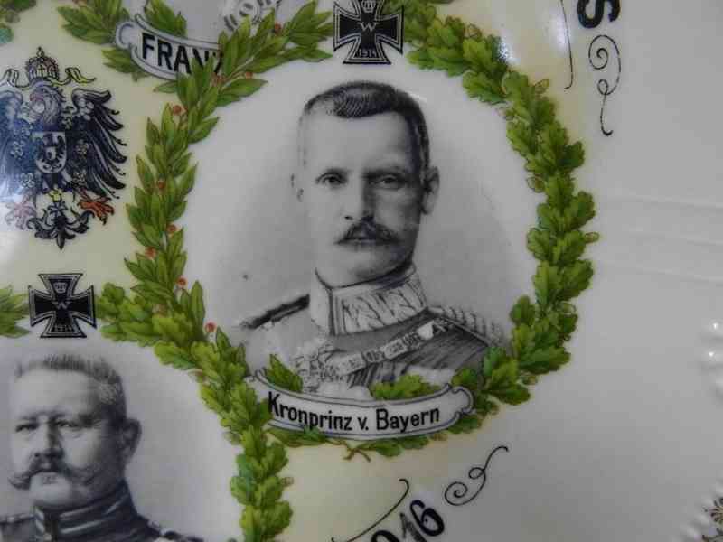 Porcelánový Talíř Franz Josef Vilém Hindenburg 1914 1916 - foto 4