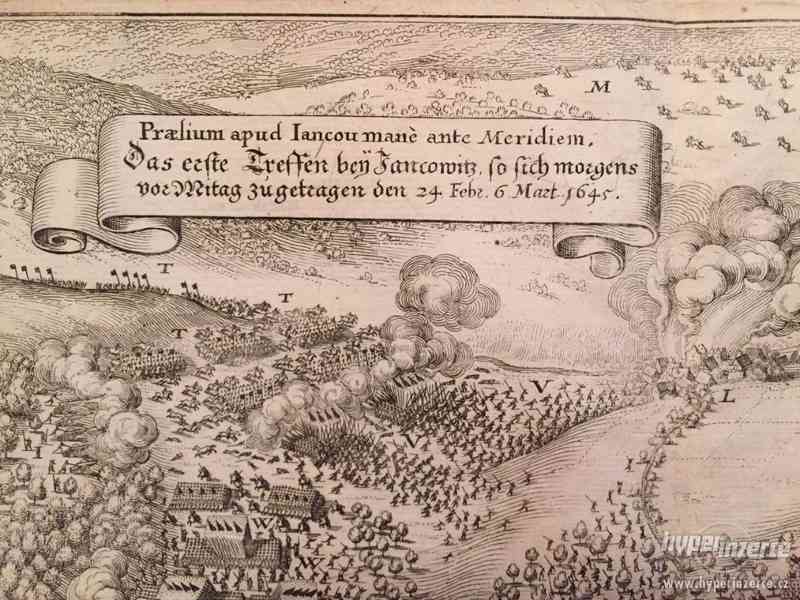 Bitva u Jankova v Čechách, r 1645, Rytina z roku 1650 - foto 2