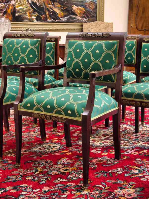 Zrestaurovaný komplet 6 židlí a 2 křesílek – Empír - foto 3