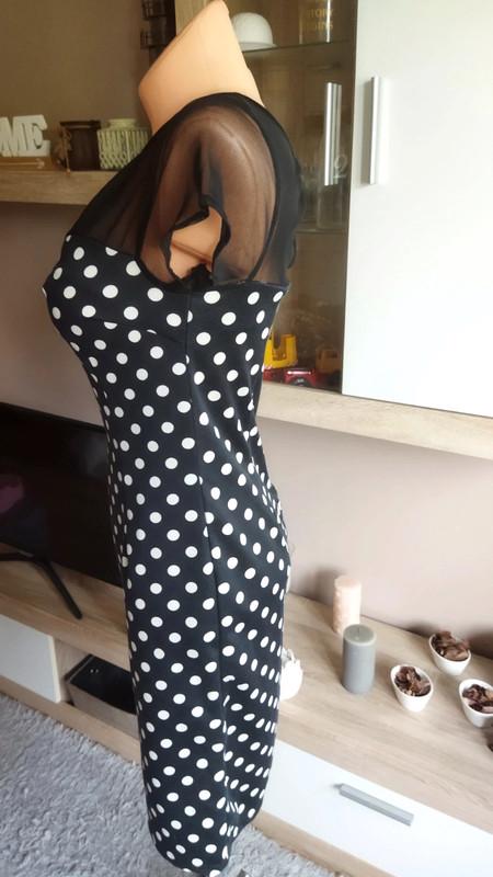 Luxusní černo bílé šaty s puntíky s visačkou  - foto 4