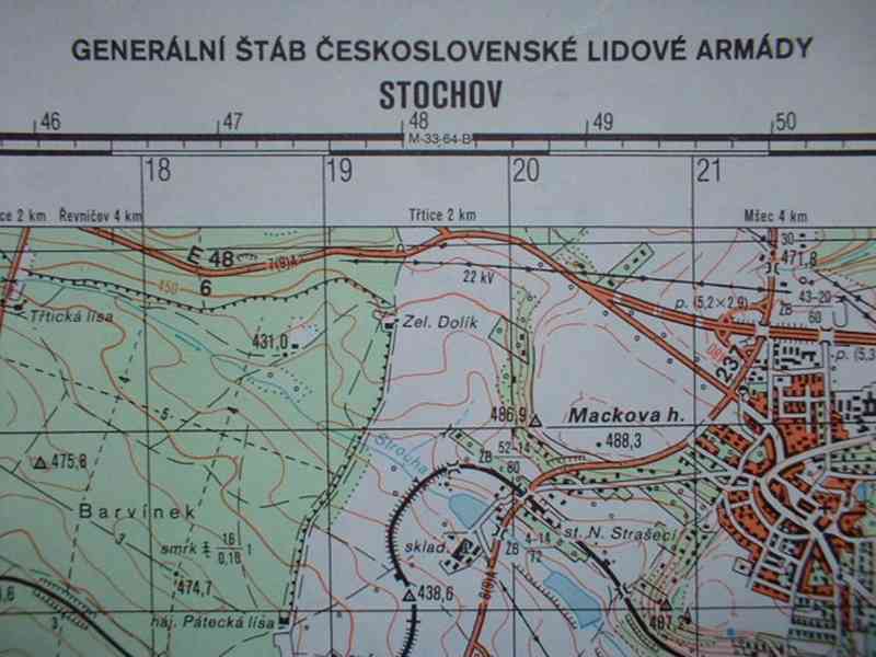 Vojenská profesionální tajná mapa Křivoklátsko - foto 8