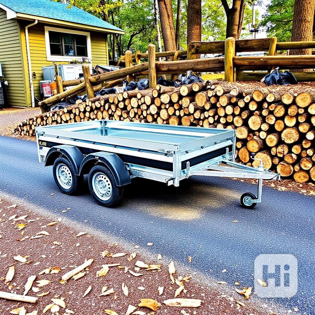 NOVÝ přívěsný vozík řidičák B 2x osa750Kg,svařovaný rám,DPH - foto 1
