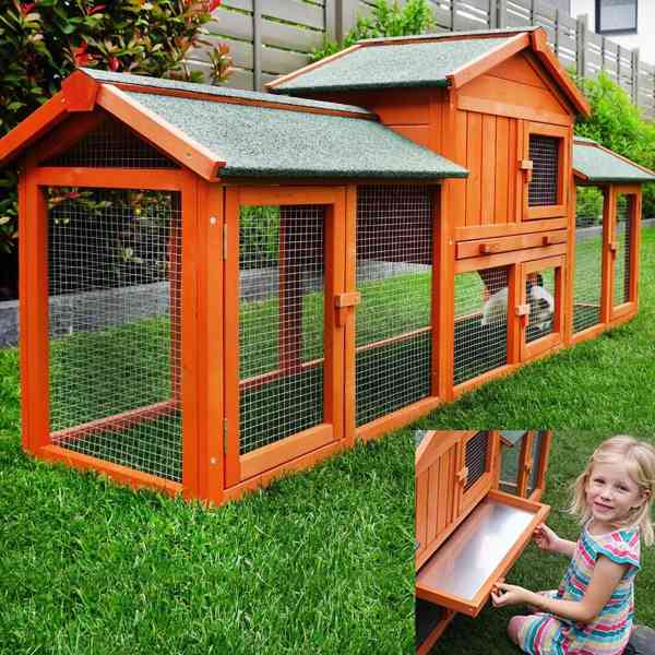 Velká králíkárna s výběhem klec pro králíky 212cm - foto 5