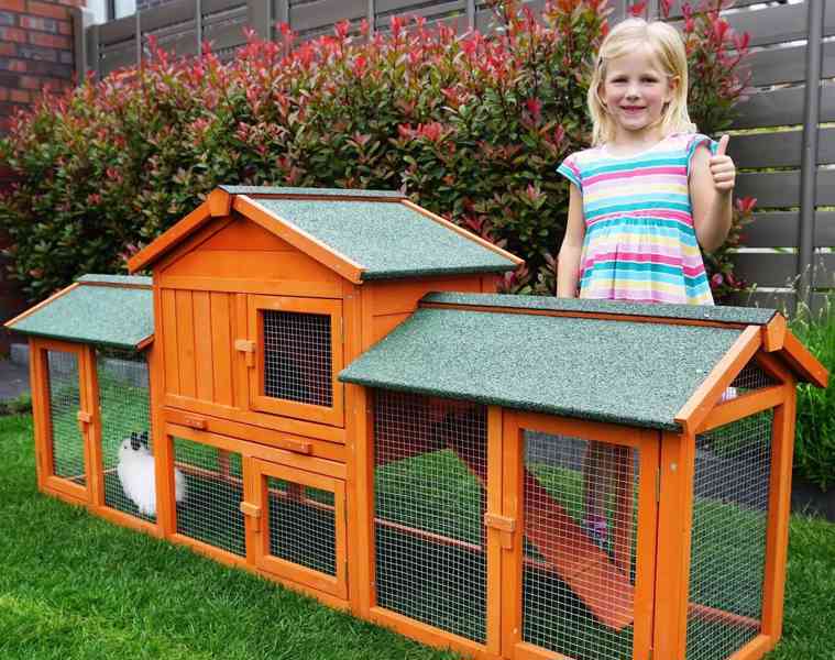 Velká králíkárna s výběhem klec pro králíky 212cm - foto 4